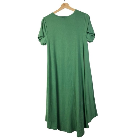 Lularoe Green Pocket Bust T-Shirt Shift Midi Dress S - Picture 2 of 3